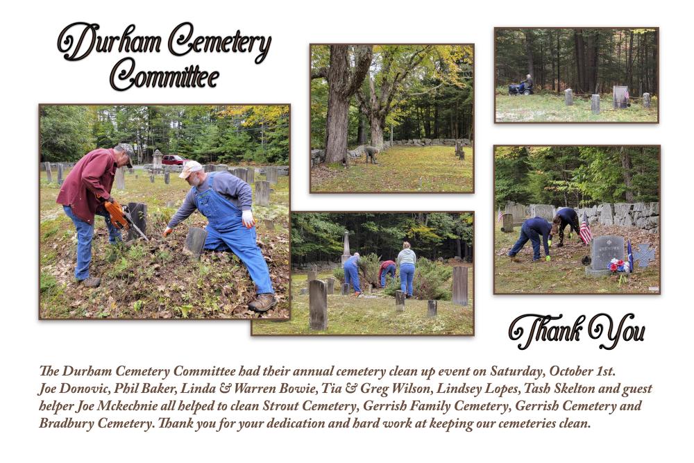 Cemetery Committee Thank You